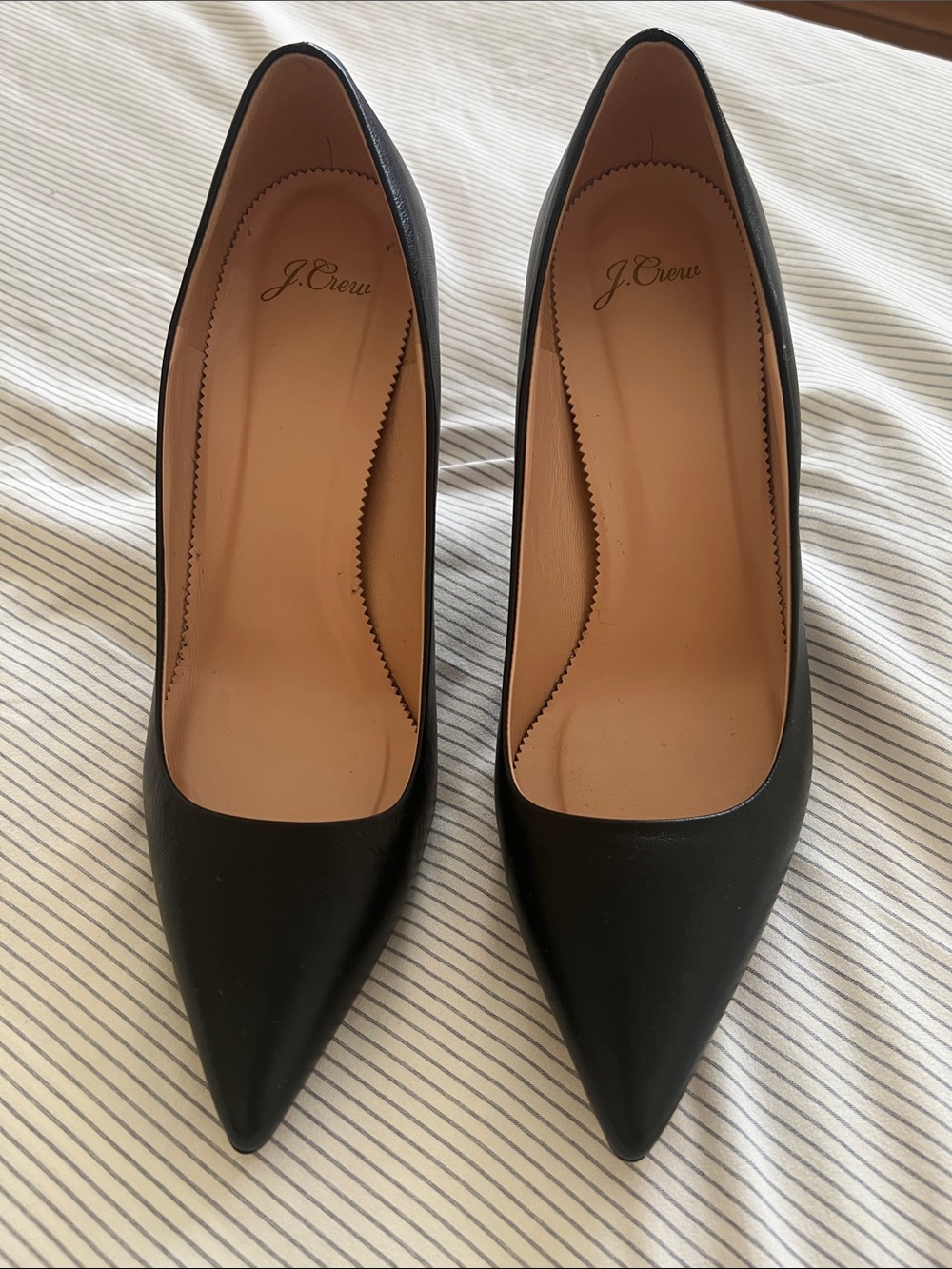J. Crew Pointed Black Leather Pumps size 11